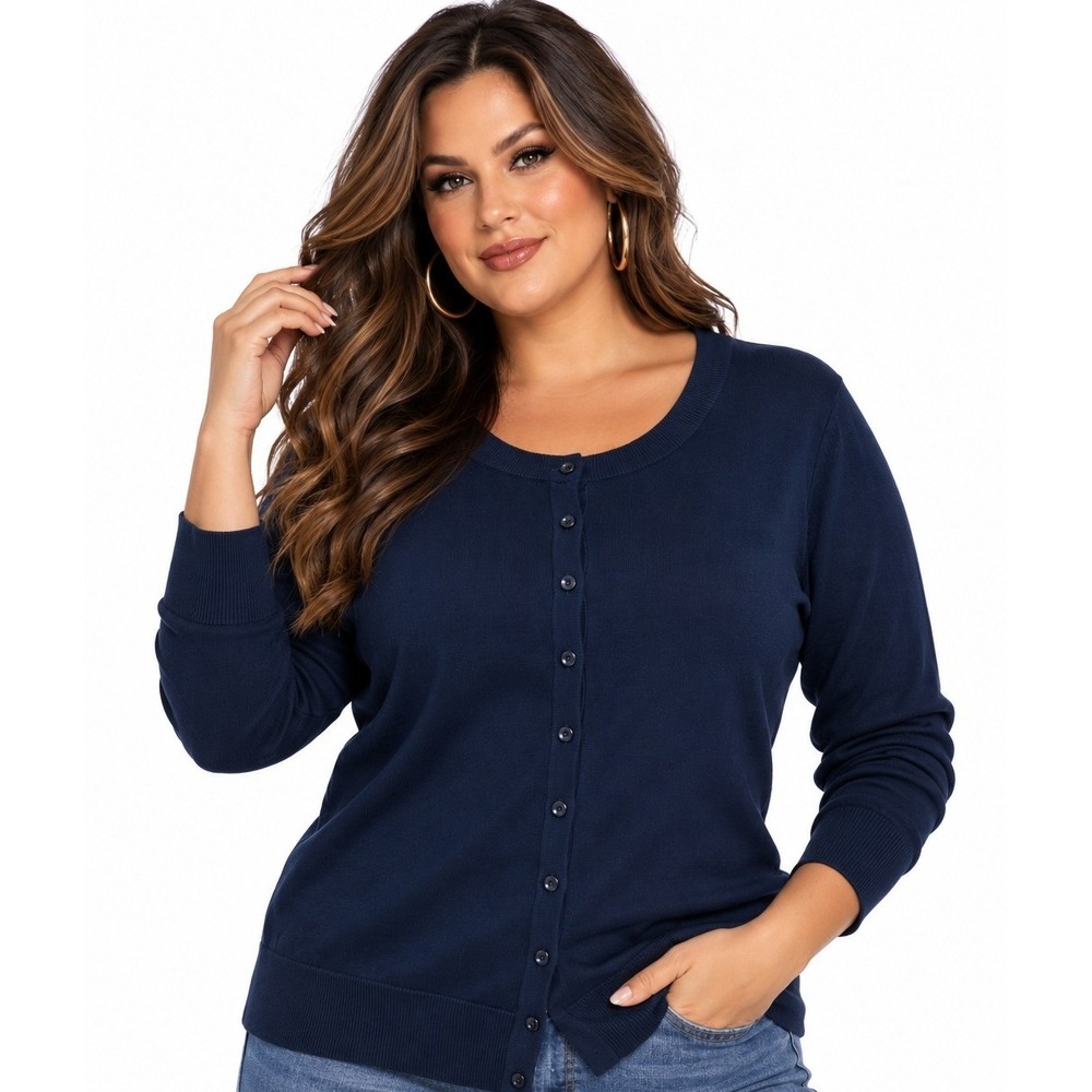 41 Hawthorn Navy Blue Button Front Cardigan Cotton Knit Sweater XXL  NWOT
